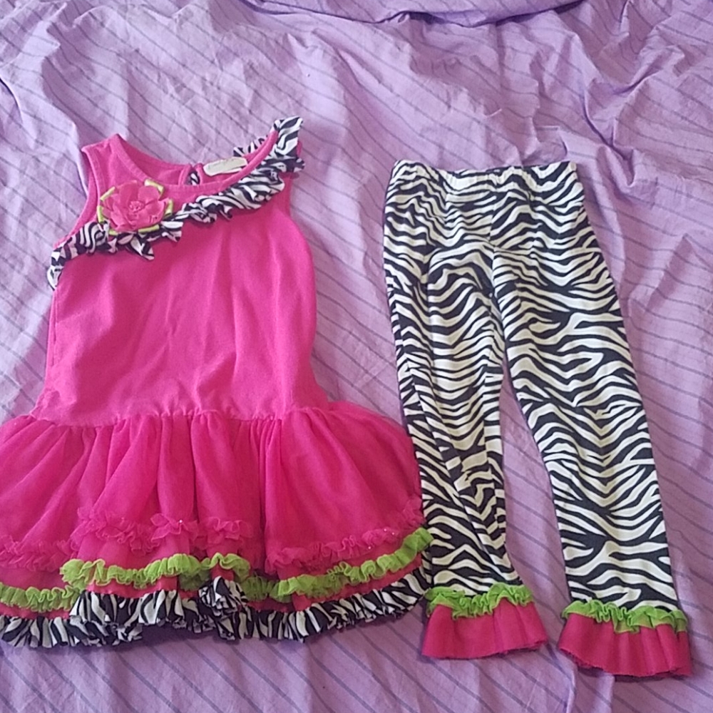 Fun pink and zebra 2-piece outfit